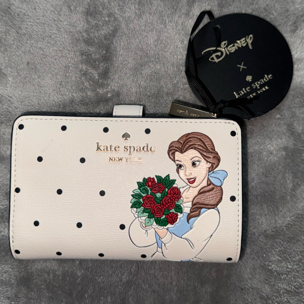 Kate Spade x Disney White and Black Polka Dot Wallet